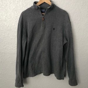 Polo by Ralph Lauren Mens Quarter Zip Sweater Gray Pullover Size Medium